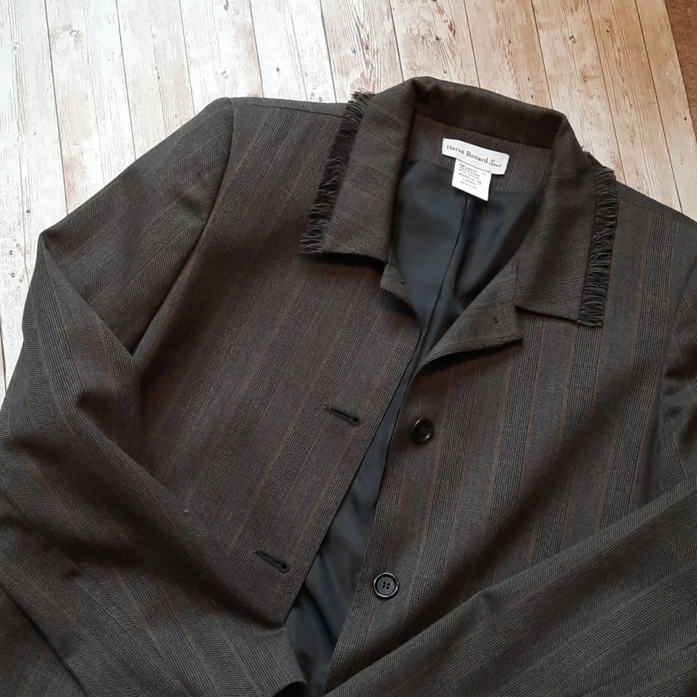 Harve Benard Two Piece Wool Suit, Brown size 12